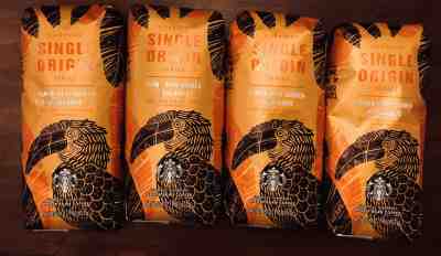 STARBUCKS SINGLE ORIGIN PAPUA NEW GUINEA HIGHLANDS 4 / 1 lb Bags Whole Bean  - Sold on eBay Mar, 8th 2019 for $29.00