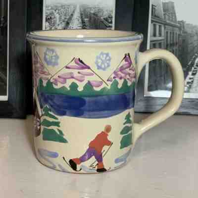 STARBUCKS Coffee Mug Hand Painted in Hungary Cabin In Woods Design Signed - EUC - Sold on eBay Mar, 28th 2019 for $10.91