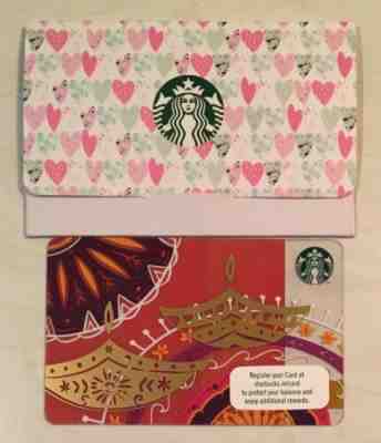 Starbucks 2016 INDIA Diwali Card With Unique Hearts Sleeve - Sold on eBay Apr, 21st 2019 for $7.50