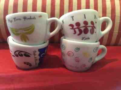 4 Vintage Starbucks Espresso Demitasse Cups IPA Italy D. Reinhart  - Sold on eBay Apr, 21st 2019 for $6.99