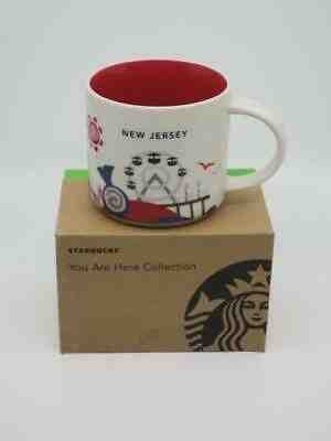 Starbucks 2016 NEW JERSEY You Are Here Collection Mug 14 Oz Boardwalk Red Blue - Sold on eBay Apr, 20th 2019 for $19.99