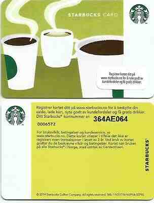 NORWAY  Starbucks card  " Cups Coffee and Tea " 2015 - RARE - Sold on eBay Mar, 28th 2019 for $7.85