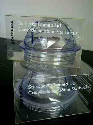 NEW! Two (2) STARBUCKS Clear Domed Lids in Original Branded Packaging - Sold on eBay Mar, 3rd 2019 for $20.00