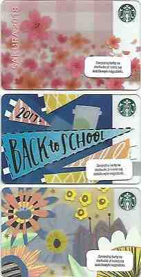 POLAND  Starbucks cards  Set of 3 " SAKURA - BACK to SCHOOL - SPRING " 2017-18 - Sold on eBay Apr, 12th 2019 for $8.45