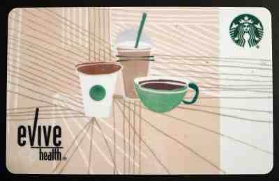 STARBUCKS GIFT CARD - CO BRANDED  "EVIVE HEALTH"  - NO $$ VALUE - Sold on eBay Apr, 22nd 2019 for $6.00
