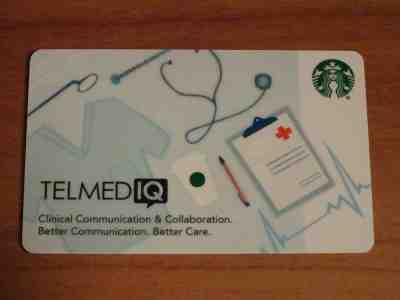 STARBUCKS GIFT CARD - 6153 - CO BRANDED  "TELMED IQ"  - NO VALUE - Sold on eBay Apr, 22nd 2019 for $6.00