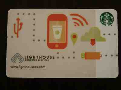 STARBUCKS GIFT CARD - 6153 - CO BRANDED "LIGHTHOUSE COMPUTER SERVICES"  - NO $$ - Sold on eBay Apr, 22nd 2019 for $6.00