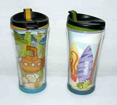 STARBUCKS 2007 8 OZ PAIR SET OF 2 TRAVEL TUMBLERS HAWAII & SUBMARINE - Sold on eBay Apr, 7th 2019 for $15.00