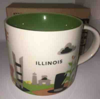NEW - Starbucks Wish You Were Here Collection Coffee Mug - Illinois - Sold on eBay Apr, 12th 2019 for $10.95