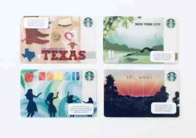 4 Starbucks Rare Cards Lot 2012 Texas Los Angeles Hawaii New York City Lot Set - Sold on eBay Mar, 5th 2019 for $9.99