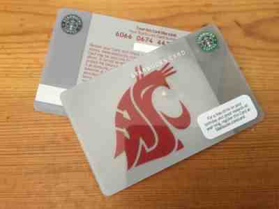 Starbucks Card WSU, Washington State University - Sold on eBay Apr, 1st 2019 for $20.59