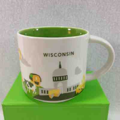 Starbucks You Are Here Collection Mug Wisconsin Dairyland Cheese Football Barn  - Sold on eBay Apr, 13th 2019 for $27.50