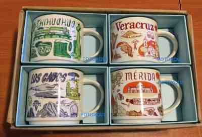 4  MUGS from  Mexico Chihuahua, Merida, Veracruz, Los Cabos Starbucks Been There - Sold on eBay Mar, 13th 2019 for $140.00