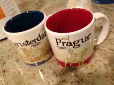 Amsterdam & Prague 2 Starbucks Demi Espresso Coffee Cups Mini Mugs 3 Oz City - Sold on eBay Apr, 23rd 2019 for $20.00