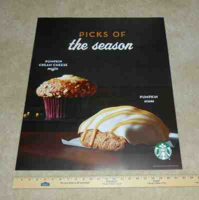 2016 STARBUCKS Seasonal Pumpkin La Boulange Pastry Poster Sign Store Display - Sold on eBay Apr, 23rd 2019 for $15.00