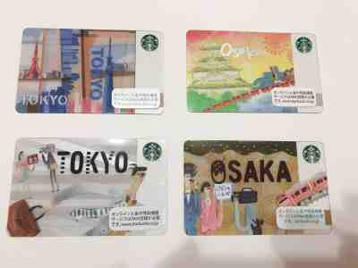 4 TOKYO AND OSAKA  STARBUCKS JAPAN  GIFT CARDS PIN INTACT OLD AND NEW  DESIGN - Sold on eBay Apr, 23rd 2019 for $22.00