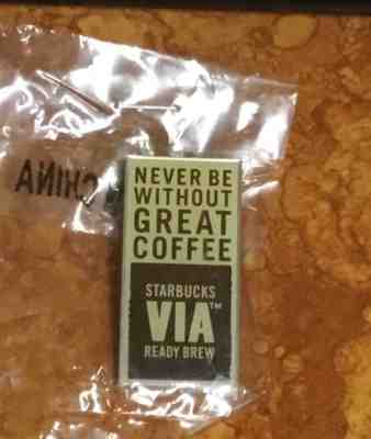 Starbucks  2008 VIA  Coffee Anywhere Barista Partner Pin in original packaging  - Sold on eBay Apr, 11th 2019 for $5.00