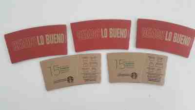 MEXICO 5 STARBUCKS CUP SLEEVES - 15th ANNIVERSARY & DEMOS LO BUENO - LIMITED ED - Sold on eBay Apr, 23rd 2019 for $9.99