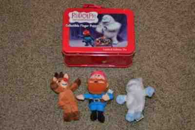 2003 Starbucks Rudolph Yukon Cornelius Bumble Finger Puppets in Lunchbox tin - Sold on eBay Apr, 23rd 2019 for $10.00