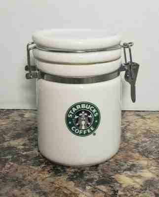 Starbucks 2007 Small Coffee Tea Canister/Holder W/ Sealed Lid and Clasp - Sold on eBay Apr, 24th 2019 for $17.00