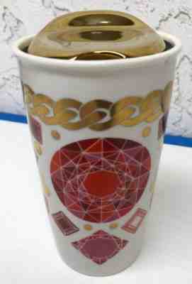 2014 Starbucks Dot Collection Red Jewels Double Wall Ceramic 12oz Travel Mug Cup - Sold on eBay Apr, 23rd 2019 for $13.72