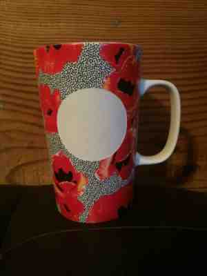 Starbucks Red Poppy Coffee Mug Black White Polka Dot Tall 2015 16 Oz Flowers - Sold on eBay Apr, 23rd 2019 for $7.99