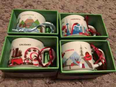 Set Of 4 Starbucks Canada Complete You Are Here Ornaments - Sold on eBay Apr, 12th 2019 for $49.99
