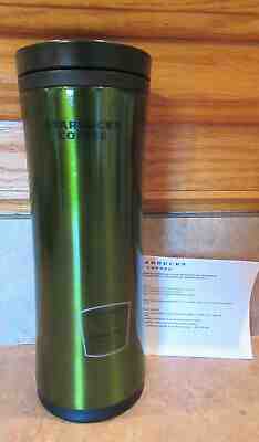 STARBUCKS RARE HTF 2009 NEW GREEN TWIST TO OPEN & CLOSE LID TUMBLER 12 OZ NWT  - Sold on eBay May, 9th 2019 for $19.99