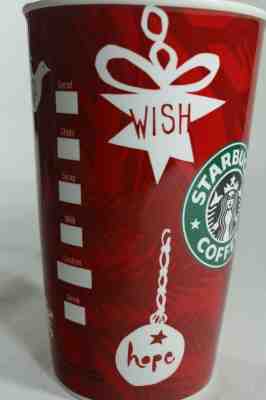STARBUCKS 2009 MUG Red Christmas HOLIDAY INSPIRATION Wish Hope Love 5.75" Tall  - Sold on eBay May, 6th 2019 for $10.00