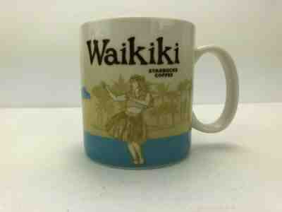Starbucks WAIKIKI Global Icon Mug Hawaii Coffee Cup 2009 16 oz. Excellent - Sold on eBay May, 4th 2019 for $39.99