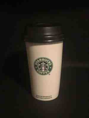 Starbucks 2009 12oz Coffee Mug Cup White Ceramic Travel Tall Tumbler Locking Lid - Sold on eBay May, 3rd 2019 for $12.00