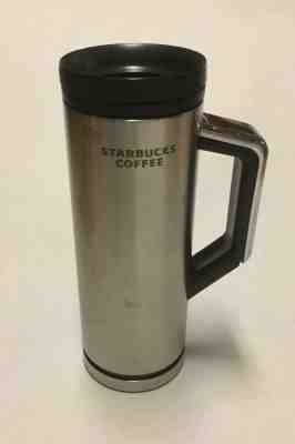 Starbucks 2009 Coffee Stainless Steel Wood grain Handle Travel Tumbler Mug 16 Oz - Sold on eBay May, 1st 2019 for $18.99