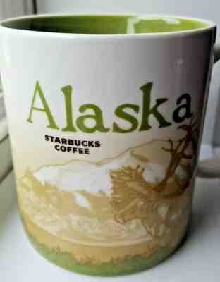 Starbucks Alaska Mug Collector Series Moose Bear Green 2009 Coffee Cup 16 oz - Sold on eBay May, 1st 2019 for $54.99