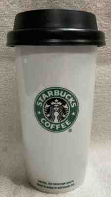 Starbucks 2009 12oz Coffee Mug Cup White Ceramic Travel Tall Tumbler Locking Lid - Sold on eBay Apr, 28th 2019 for $24.95