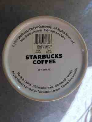 Starbucks Coffee Canister Ceramic White No Lid 2009 - Sold on eBay Apr, 25th 2019 for $11.00