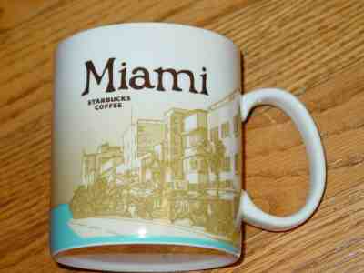 Starbucks Coffee Mug Icon 16 Oz 2009 Miami Skyline Ocean Drive China - Sold on eBay Apr, 25th 2019 for $14.99