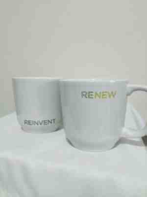 Starbucks Pair of Renew & Reinvent Coffee Mugs Cup Toki Japan White Ceramic 2009 - Sold on eBay Apr, 25th 2019 for $11.99