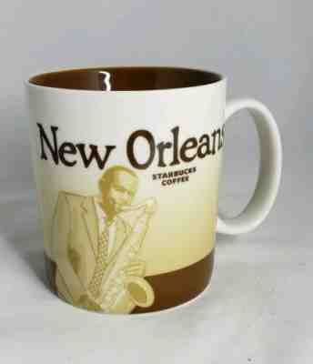 MINT 2009 STARBUCKS NEW ORLEANS CITY COLLECTOR SERIES MUG / CUP 16 oz SAX PLAYER - Sold on eBay Apr, 25th 2019 for $24.49