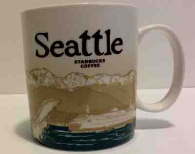 Seattle Starbucks 2009 Collector Series Mug 16 oz. Mount Rainier Green  - Sold on eBay Apr, 18th 2019 for $15.50