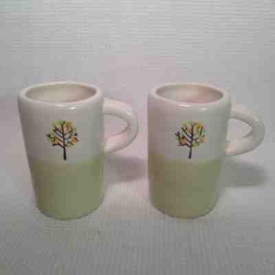 Starbucks Coffee 2009 Handpainted Tree Espresso 2 Cups 4 Ounce - Sold on eBay Mar, 2nd 2019 for $9.90