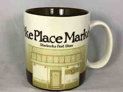 Starbucks Coffee Mug Pike Place Market Starbucks first store 2008 16 oz - Sold on eBay May, 9th 2019 for $14.99