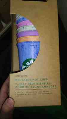 RARE 2019 Starbucks Reusable Hot / Cold Cups 6 Pack Lids not Color Changing - Sold on eBay May, 9th 2019 for $25.00