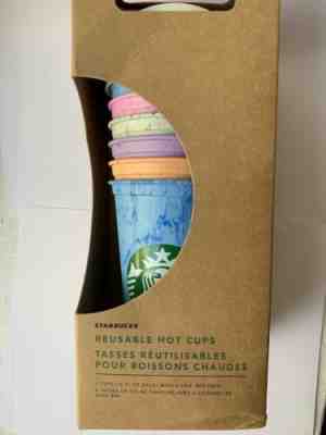 Starbucks Marbled  Reusable Hot Cups 6 Cups With 6 Lids 16oz New Summer 2019 - Sold on eBay May, 9th 2019 for $30.00