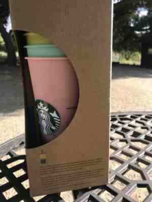 Starbucks 24oz Reusable Cold Cups W/ Lids And Straws Set Of 5. Color Changing - Sold on eBay May, 9th 2019 for $53.00