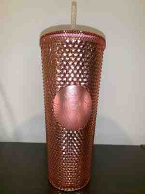NEW Starbucks Rose Gold Pink Iridescent Jeweled 24oz Venti Tumbler - Sold on eBay May, 9th 2019 for $29.99