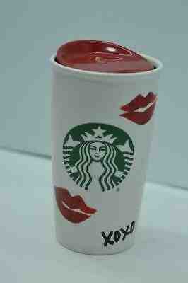 Starbucks XOXO Kisses Ceramic Tumbler Mug 12oz 2015 Used {B93} - Sold on eBay May, 9th 2019 for $28.85