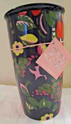 Starbucks Ban.do Black Floral  Ceramic Traveler Tumbler Coffee Cup Mug 12 Oz - Sold on eBay May, 9th 2019 for $39.99