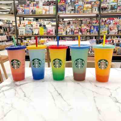 Starbucks 5-Pack Set Color Changing Rainbow Cold Cup 24oz Venti Tumbler NEW - Sold on eBay May, 9th 2019 for $62.00