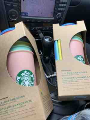 Starbucks COLOR CHANGING CUPS (2 PACKS OF CUPS) (10 CUPS+STRAWS) - Sold on eBay May, 9th 2019 for $120.00