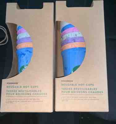 Starbucks Reusable Marble Hot Cup Collection Pack Of 6 W/Lids 16 oz Summer 2019 - Sold on eBay May, 9th 2019 for $20.00